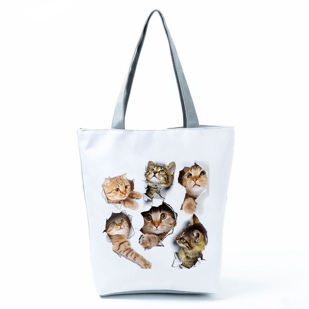 Zipped Tote Bag - Cat