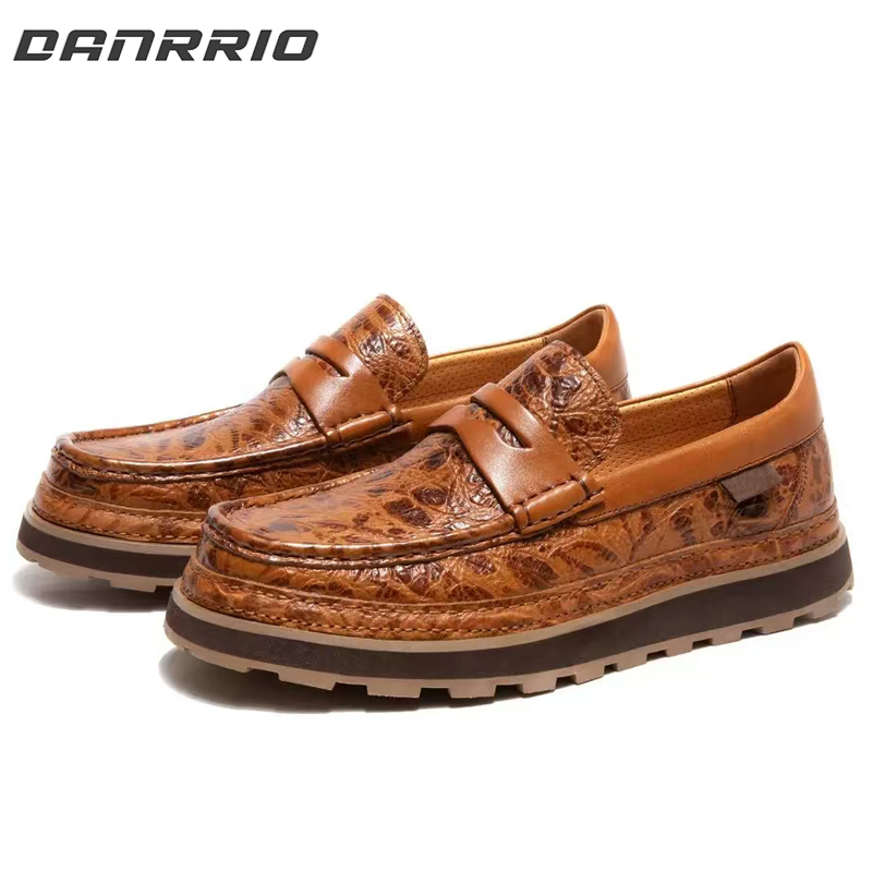 DANRRIO Handmade Retro British Bison Leather Dress Sneakers DANRRIO.COM DANRRIO