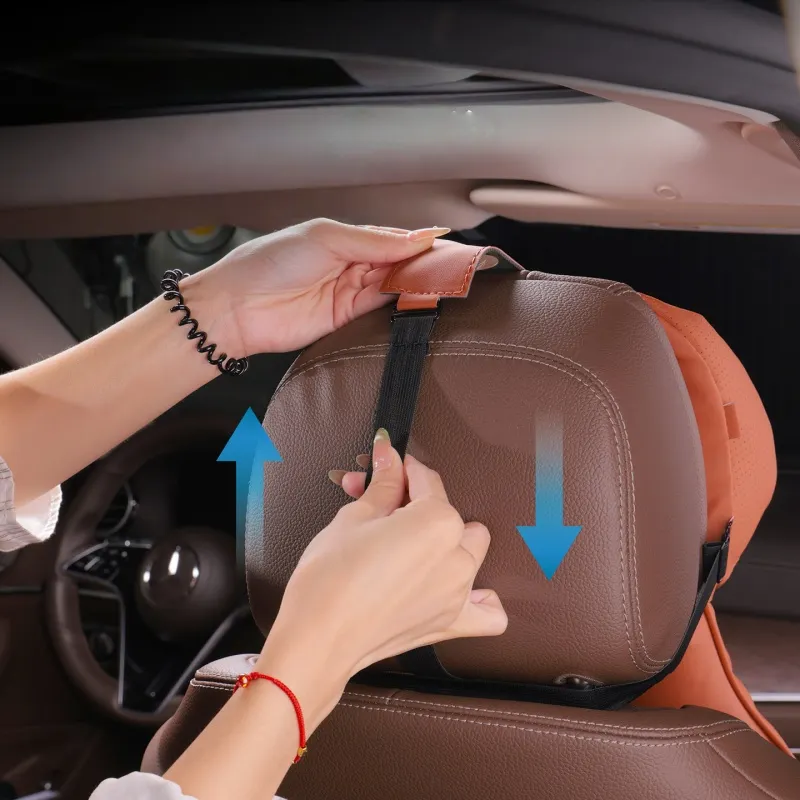 Adjustable car headrest and neck pillow