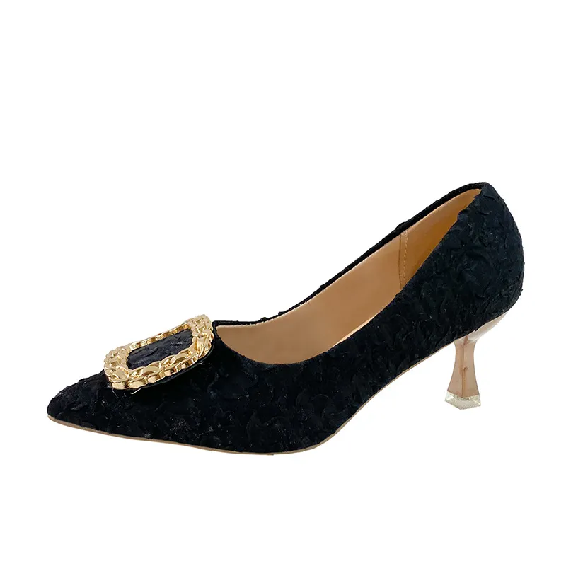 Breakj Breakj Of High Heel Shoes Women's Fine Black Working Shoes Tip Single Shoes 2025 Autumn Fashion