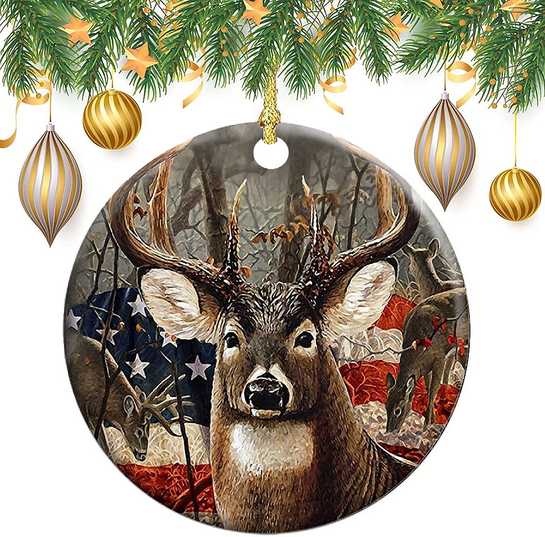 Deer Hunting Vintage Ornament