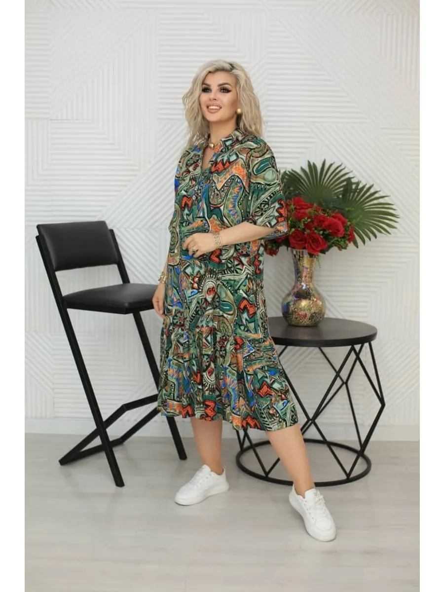 🔥 P-5XL🌈️Vestido estampado étnico, moderno, retro e colorido