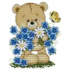 Bear Giving Flowers - 2 strands 14CT Stamped Cross Stitch 21*17cm(Brand)