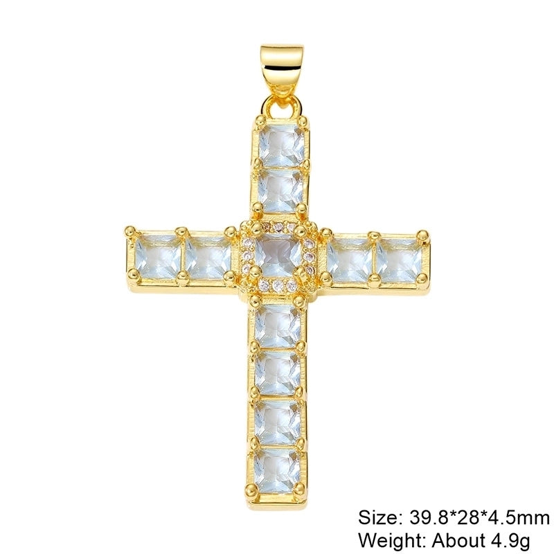 Classic Style Streetwear Cross Devil’s Eye Copper Plating Inlay Zircon 18k Gold Plated Charms