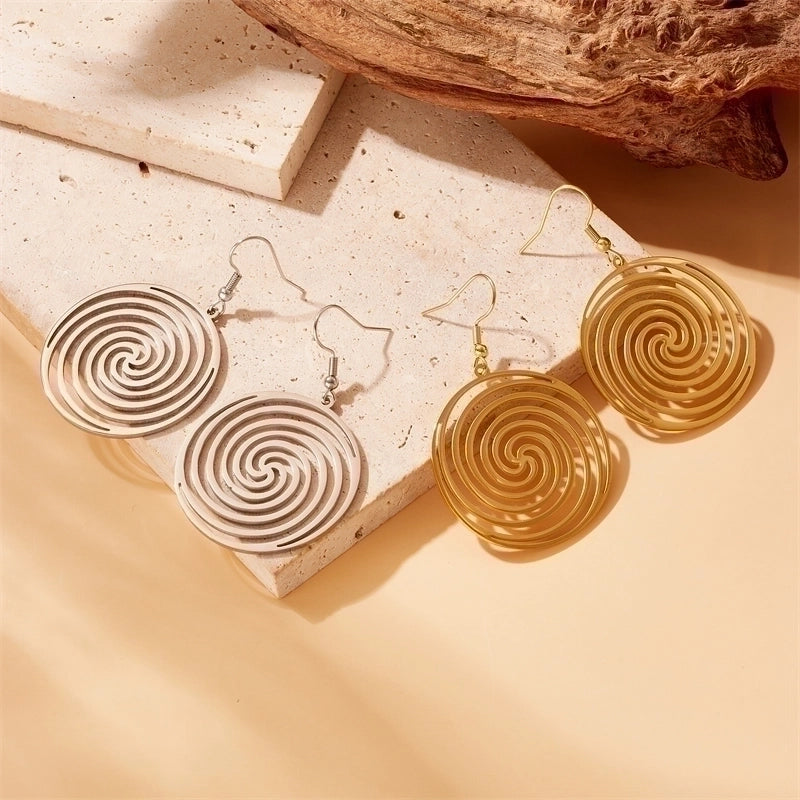1 Pair IG Style Minimalist Round Plating 304 Stainless Steel No Inlaid 18K Gold Plated Drop Earrings