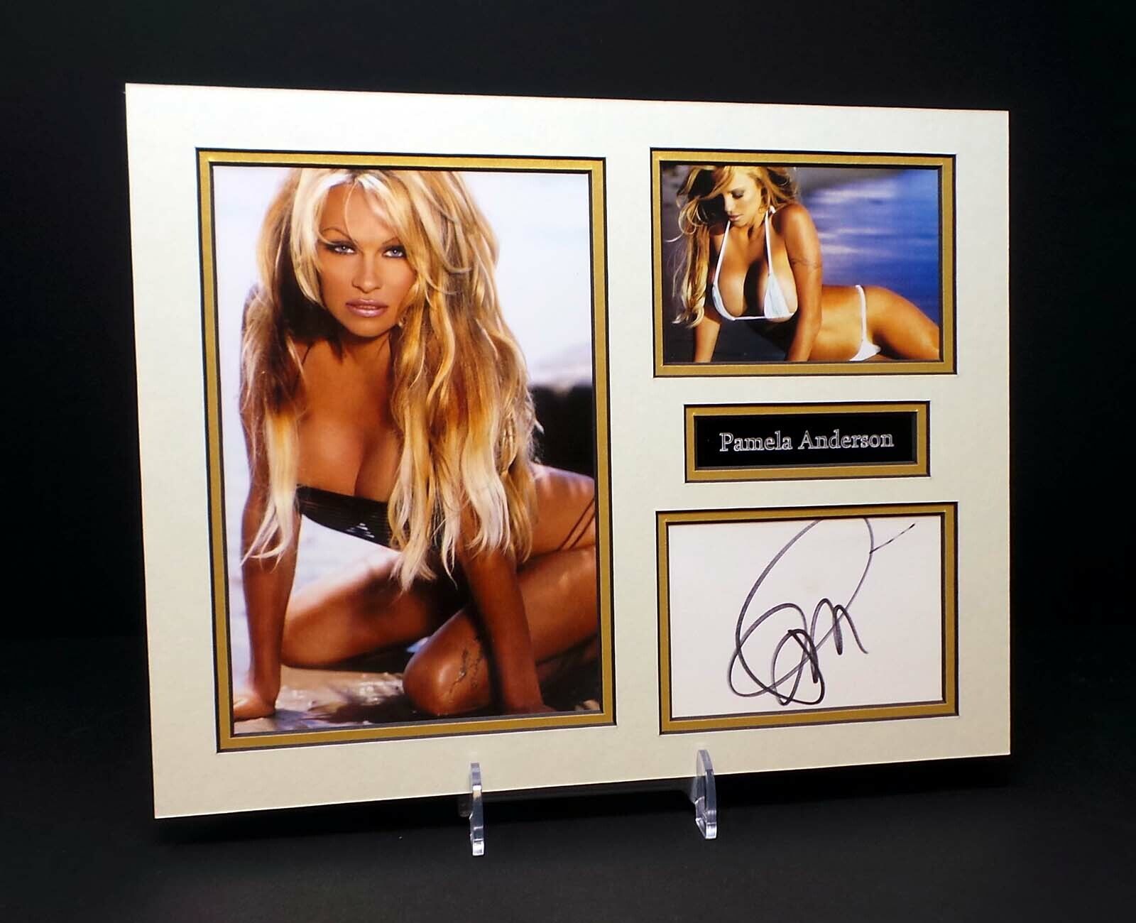 Pamela ANDERSON Signed Mounted Photo Poster painting Display AFTAL RD COA Sexy Playboy Model