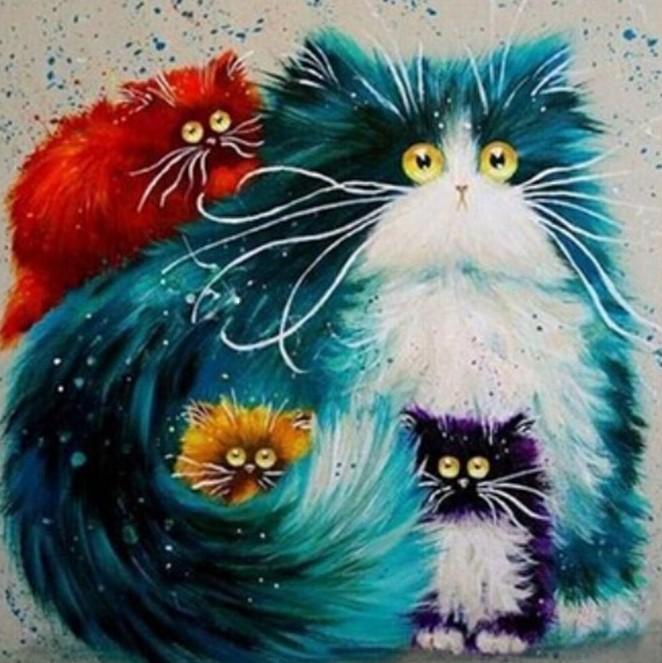 

Colourful Cats – Paint By Numbers - 40*50CM, 501 Original