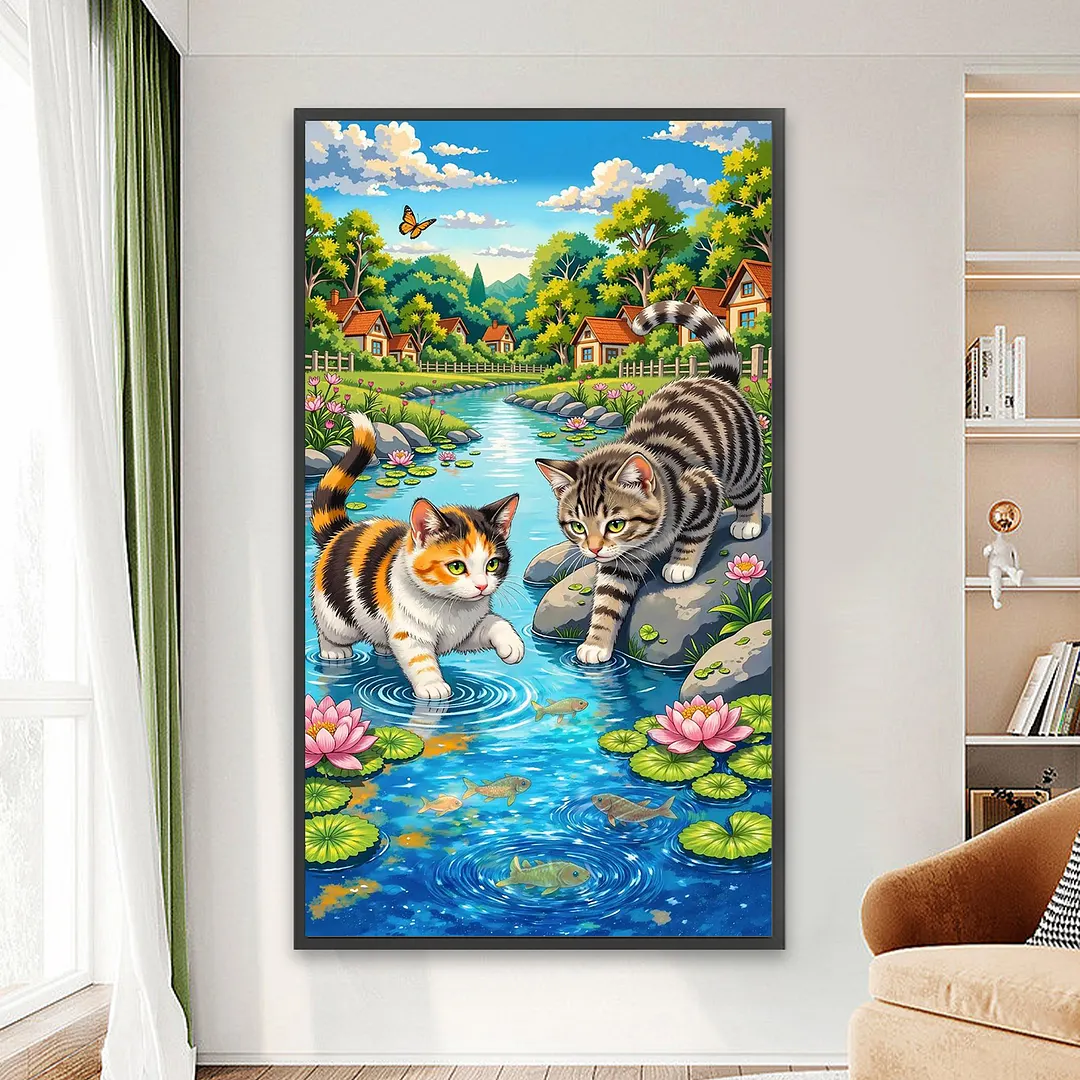 Cat 5D Full Round Drill DIY Diamond Painting Kit for Adults 40x70CM
