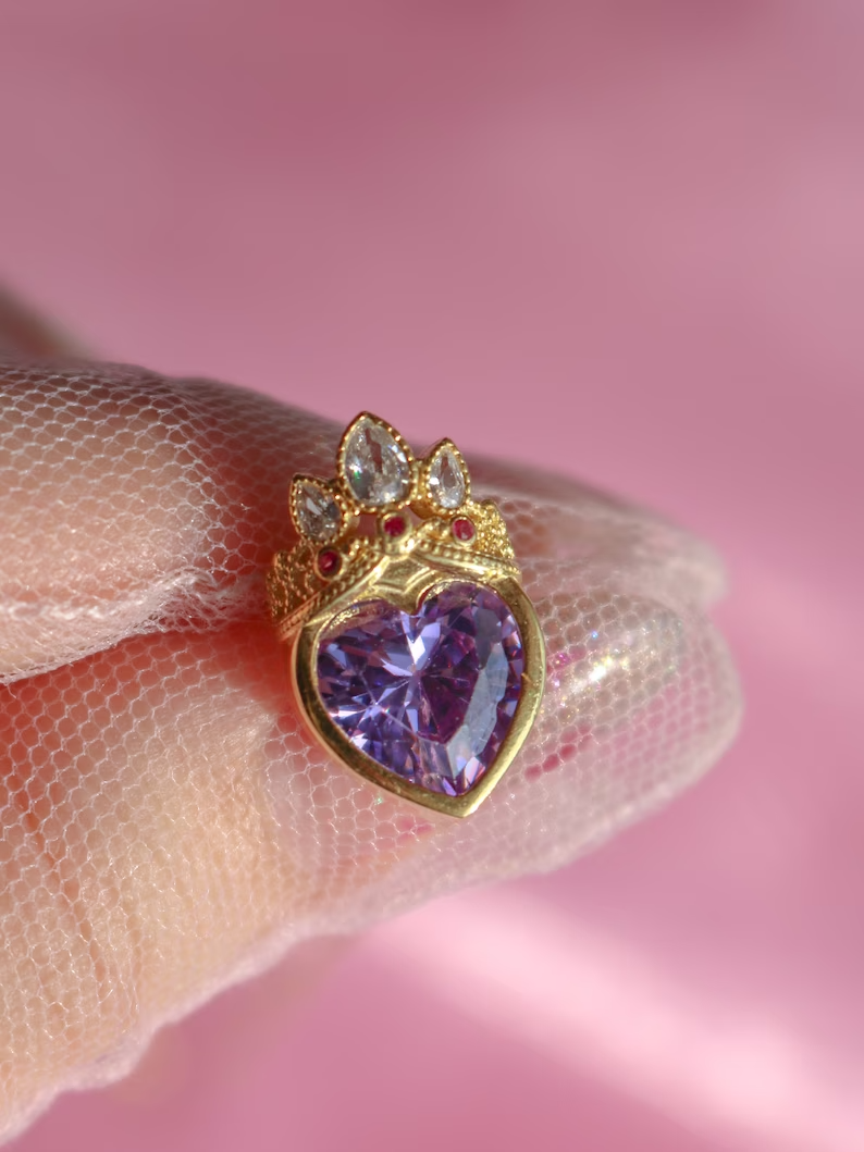 Rapunzel Crown Heart Necklace