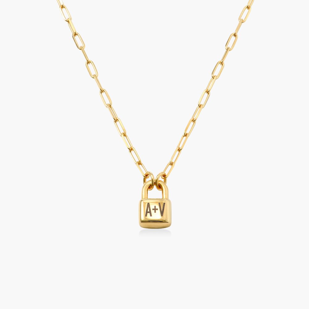 Vangogifts Initial Lock Nencklace | Best Gift for MOM,Wife,Girlfriend 
