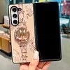 For Samsung Galaxy Z Fold Shiny Diamond Cute Fox Stand Phone Case with Holder
