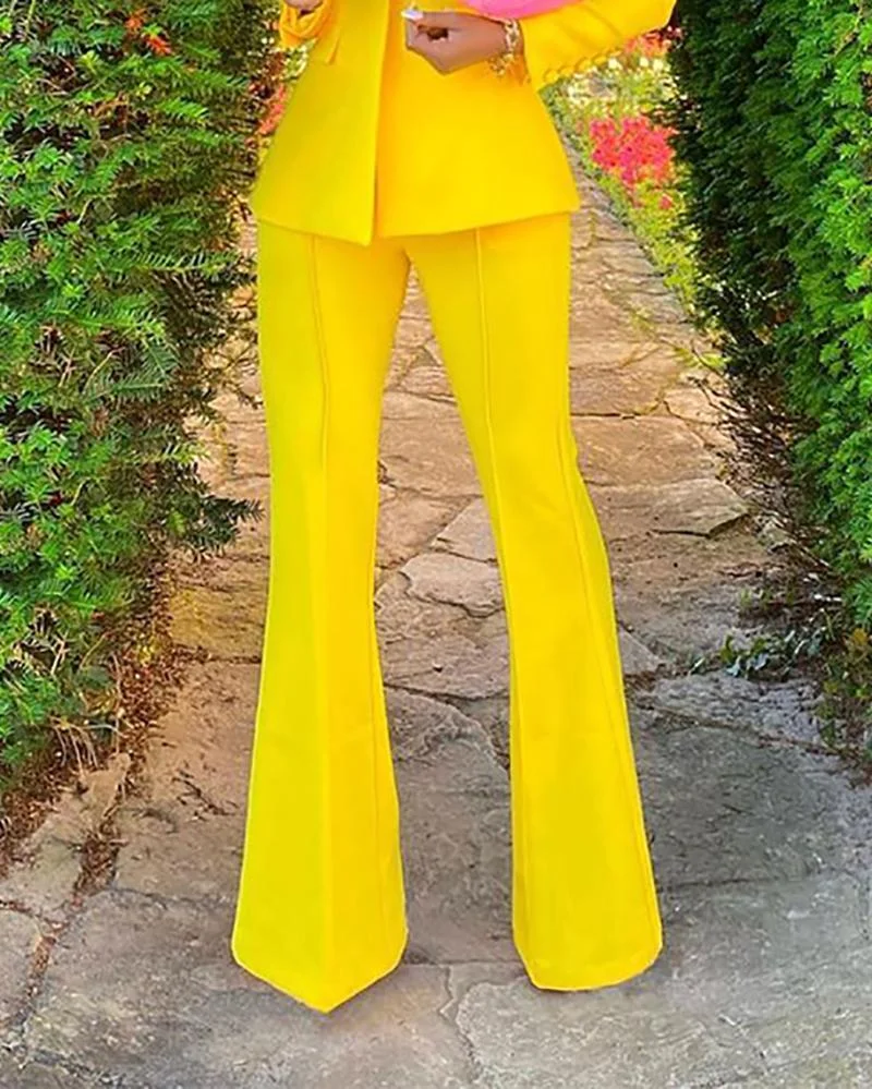 Long-sleeved blazer & trousers two-piece set