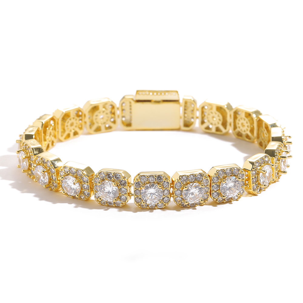 10MM Iced out Zircon Square Tennis Bracelets