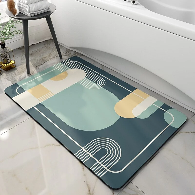 Athvotar Bath Mat Bathroom Carpet Water Absorption Non-slip Absorbent Diatom Mud Soft Washable Rug Toilet Floor Mat Home Textile