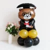 10PCS Graduation Party Decoration Cartoon Black Golden Aluminum Film Latex Balloons Celebration Supplies