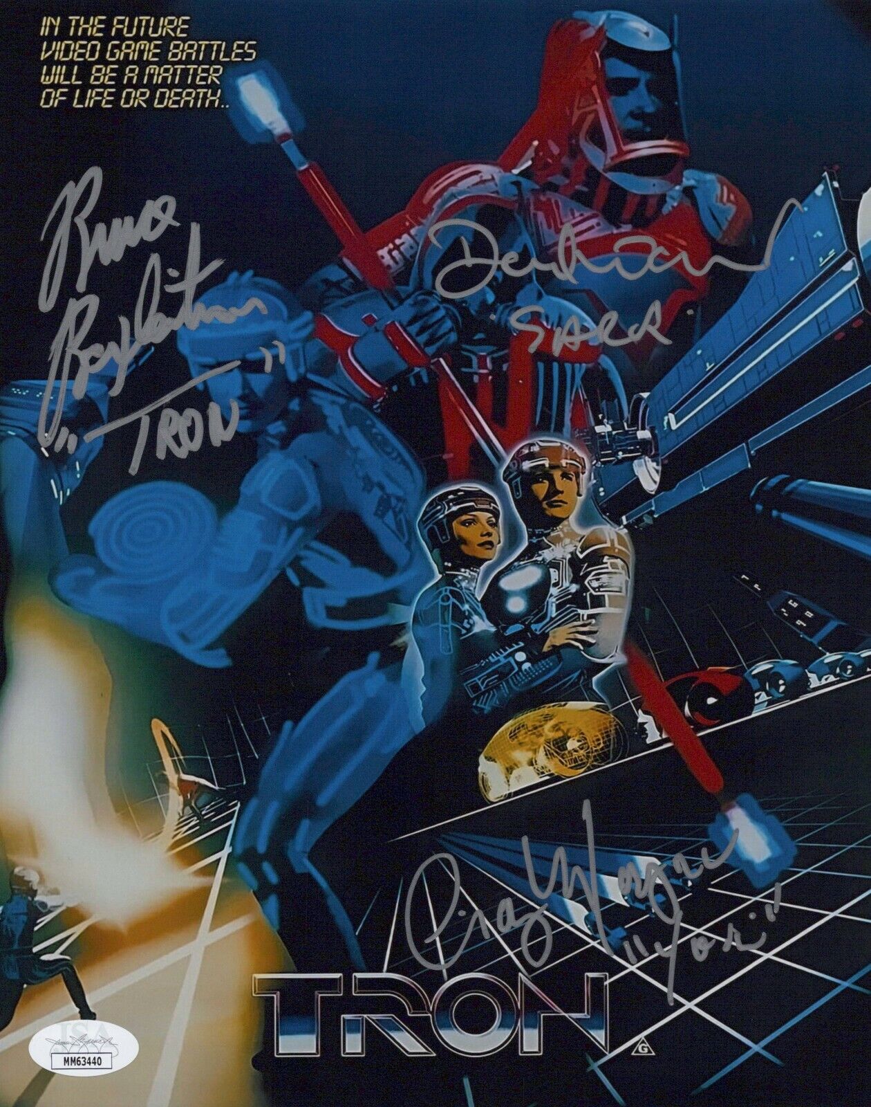 BRUCE BOXLEITNER & DAVID WARNER +1 Signed 8x10 TRON Photo Poster painting Autograph JSA COA Cert