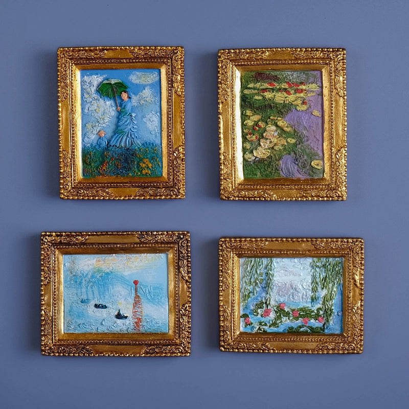 Elegant Classical Oil Painting Resin Refrigerator Magnet