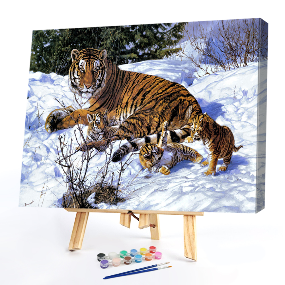 

40x50cm - Paint By Numbers Tiger Snow, 501 Original
