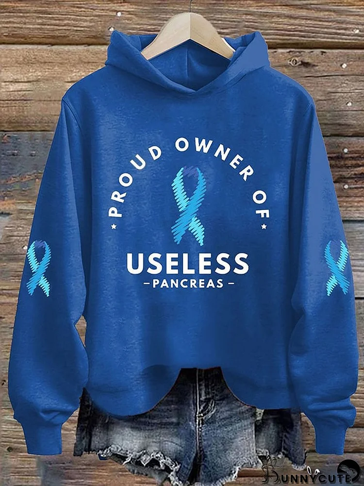 Women's Proud Owner Of A Useless Pancreas Printed Casual Hoodie