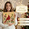 (25x25cm)DIY Pearl Painting Xmas Framed Handmade Pearl Material Art Kit Living Room Decor
