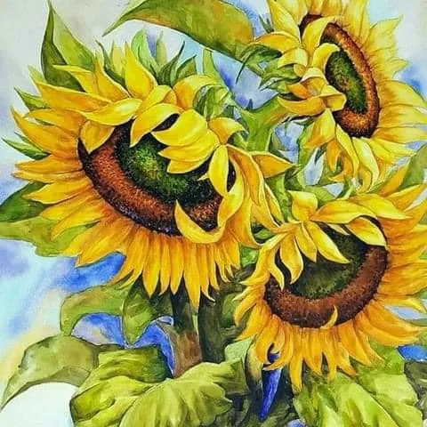 Sunflower (velvet cloth) AB drill full round/square diamond painting