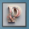 Feather Letter P-Full Round Diamond Painting 30*30CM