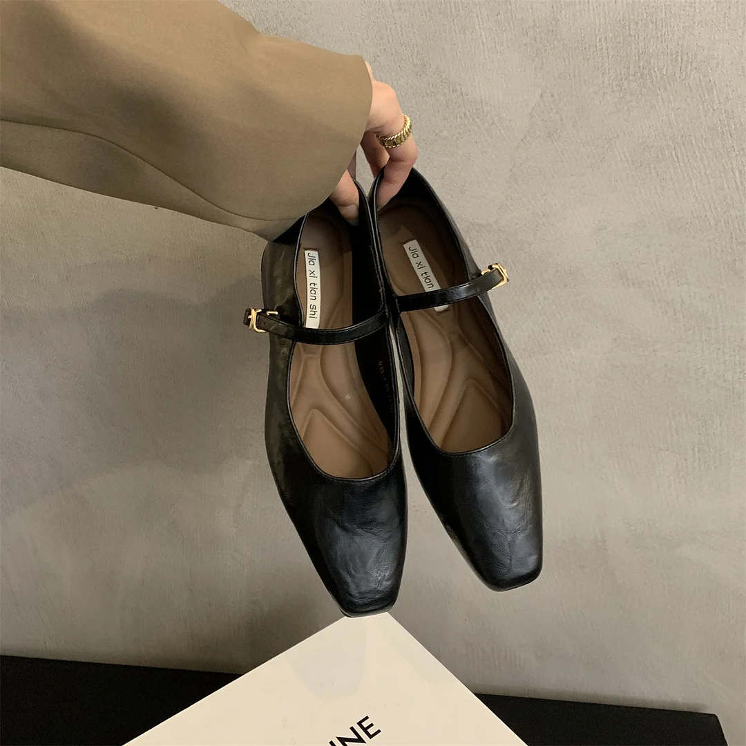 Breakj Breakj Evening Temperament Commuter Single-Shoe Women 2025 New Autumn Korean Version Of The Fairy Coarse And Mary Jane Small Leather Shoes