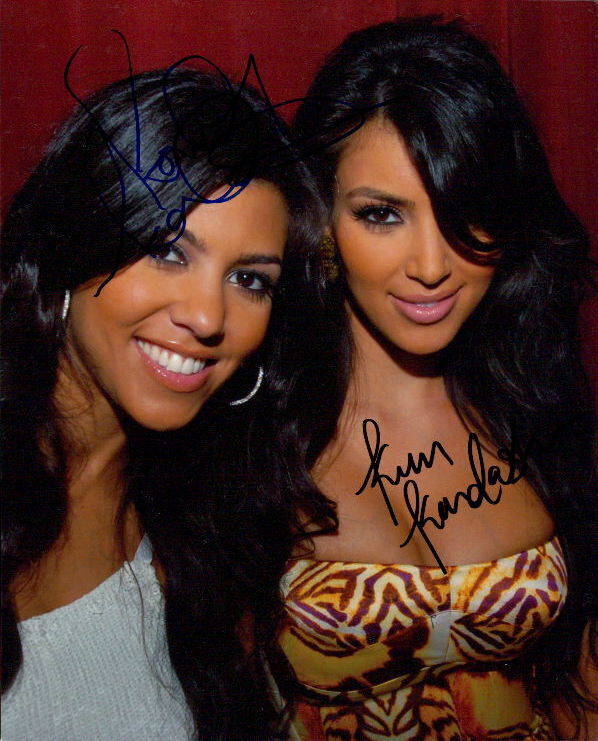 The Kardashians (Kourtney & Kim) signed 8x10 Photo Poster painting In-person