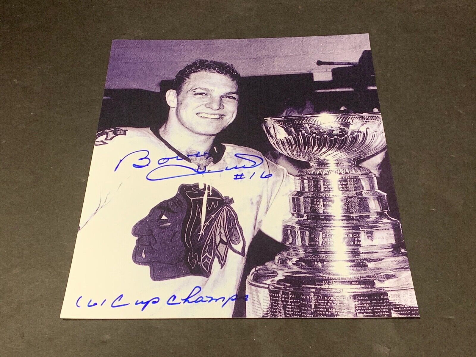 Bobby Hull Chicago Blackhawks Autographed Signed 8x10 1961 Stanley Cup Champs .