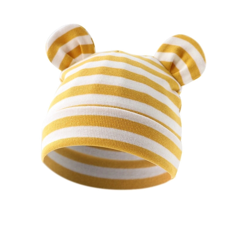 New Infant Fetal Cap Newborn Head Cap Solid Color Ear Hat Boys And Girls Baby Hat A54