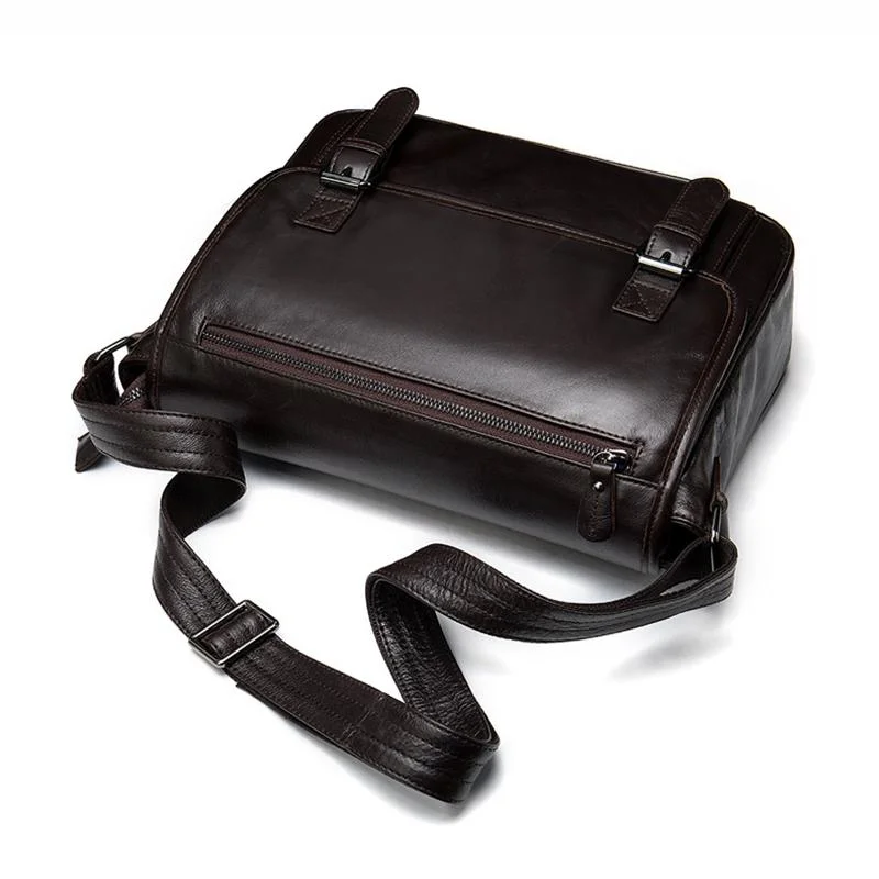 Vintage Soft Leather Plain Casual Business Messenger Bags