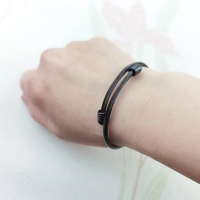 Casual Minimalist Solid Color 304 Stainless Steel Bangle In Bulk