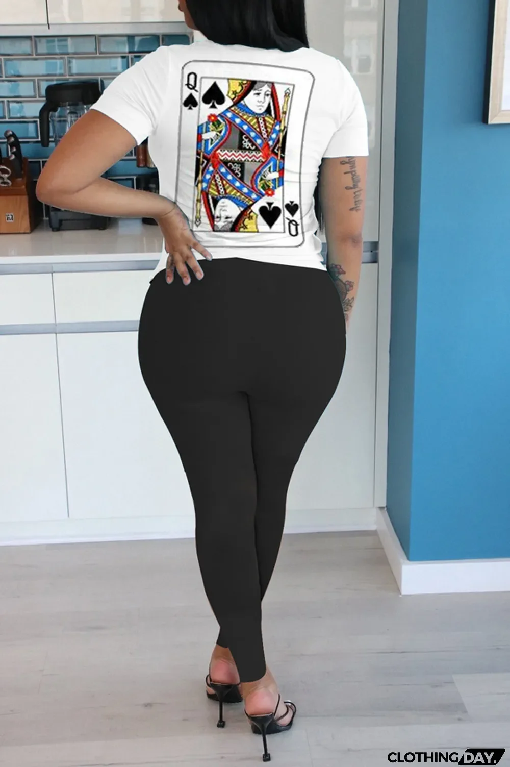 Pink Polyester Street Letter Print Straight Short Sleeve Two Pieces