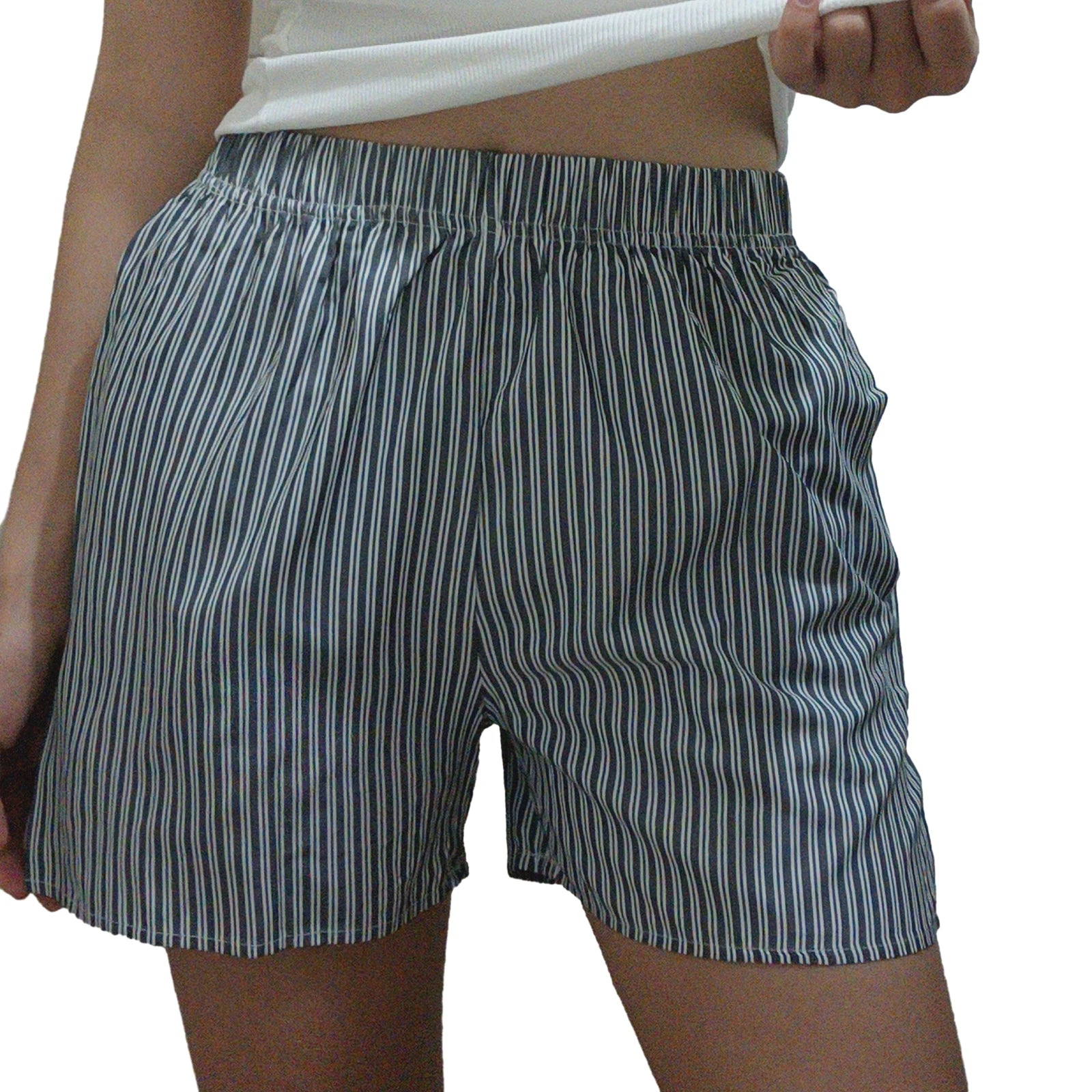 Llyge Women's Y2K Cleanfit Pajama Shorts Striped Print Soft Comfy Elastic Lounge Pants Stretch Sleep Pj Bottoms Sleepwear llyge