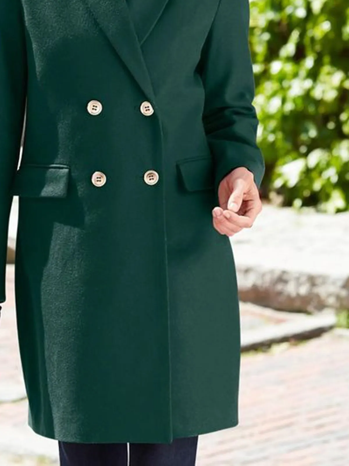Casual Plain Shawl Collar Loose Woolen Overcoat