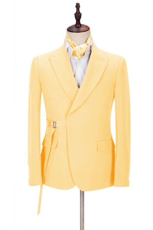 Bellasprom Glamor Best Fited Yellow Peaked Lapel Prom Suit For Guys Bellasprom