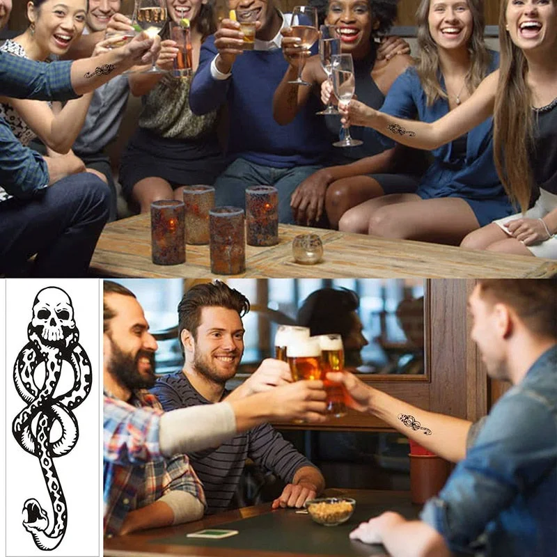 Death Eaters Dark Mark Make Up Tattoos Stickers Cosplay Accessories And Dancing Party Dance Arm Art For Men Women fake tattoo