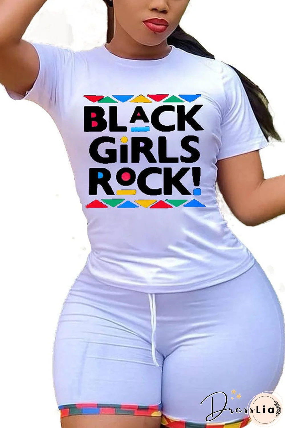 Fashion Active Adult Ma'am O Neck Print Two Piece Suits Stitching Plus Size