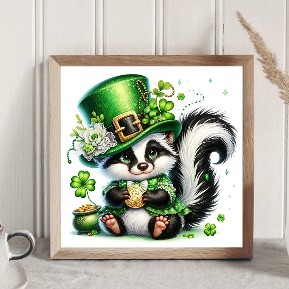 Diamond Painting - Full Round Drill - Lucky Skunk(Canvas|30*30cm)