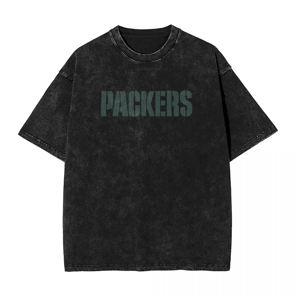 Green Bay Packers Wordmark Washed Oversized Vintage Men's T-Shirt