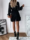 Gauze Loose Long Sleeves Mini Dress