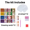 12Pcs Diamond Painting Owl Santa Claus Greeting Card Set with Envelope