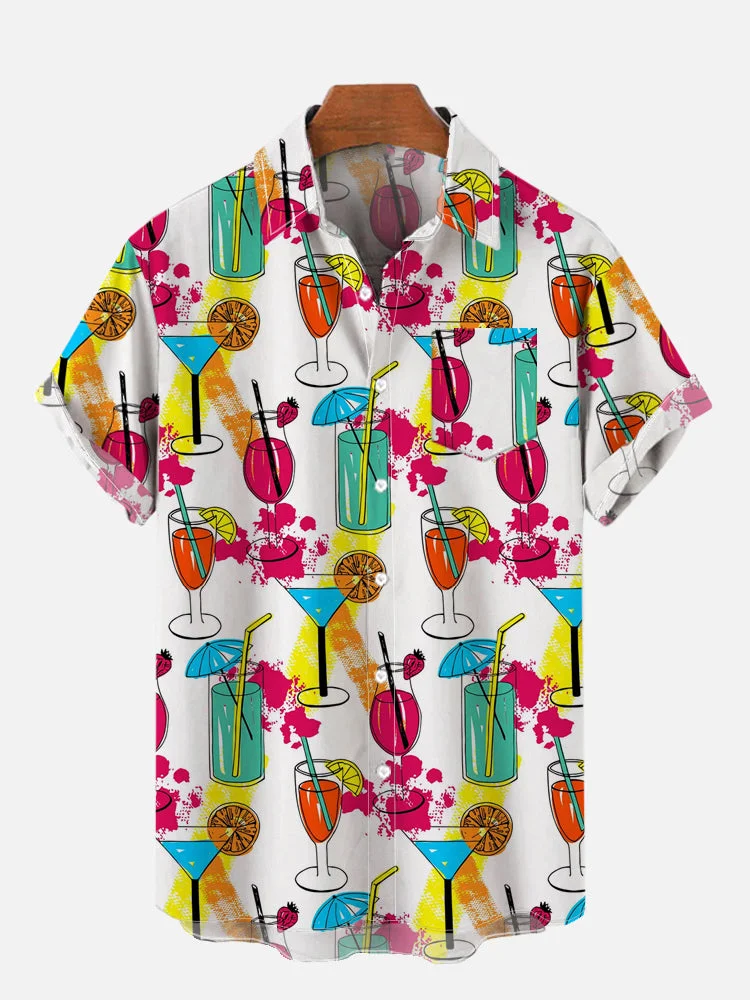 Men's Comfort Hawaiian Tequila Print Shirt PLUSCLOTHESMAN