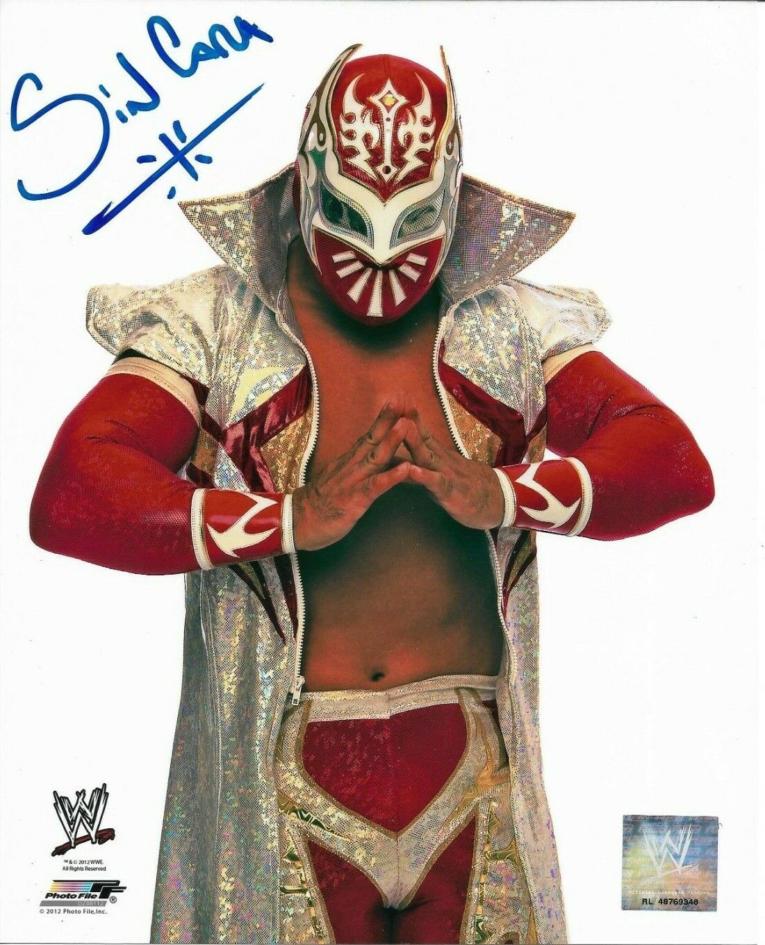 WWE SIN CARA HAND SIGNED AUTOGRAPHED 8X10 WRESTLING Photo Poster painting FILE Photo Poster painting WITH COA 3