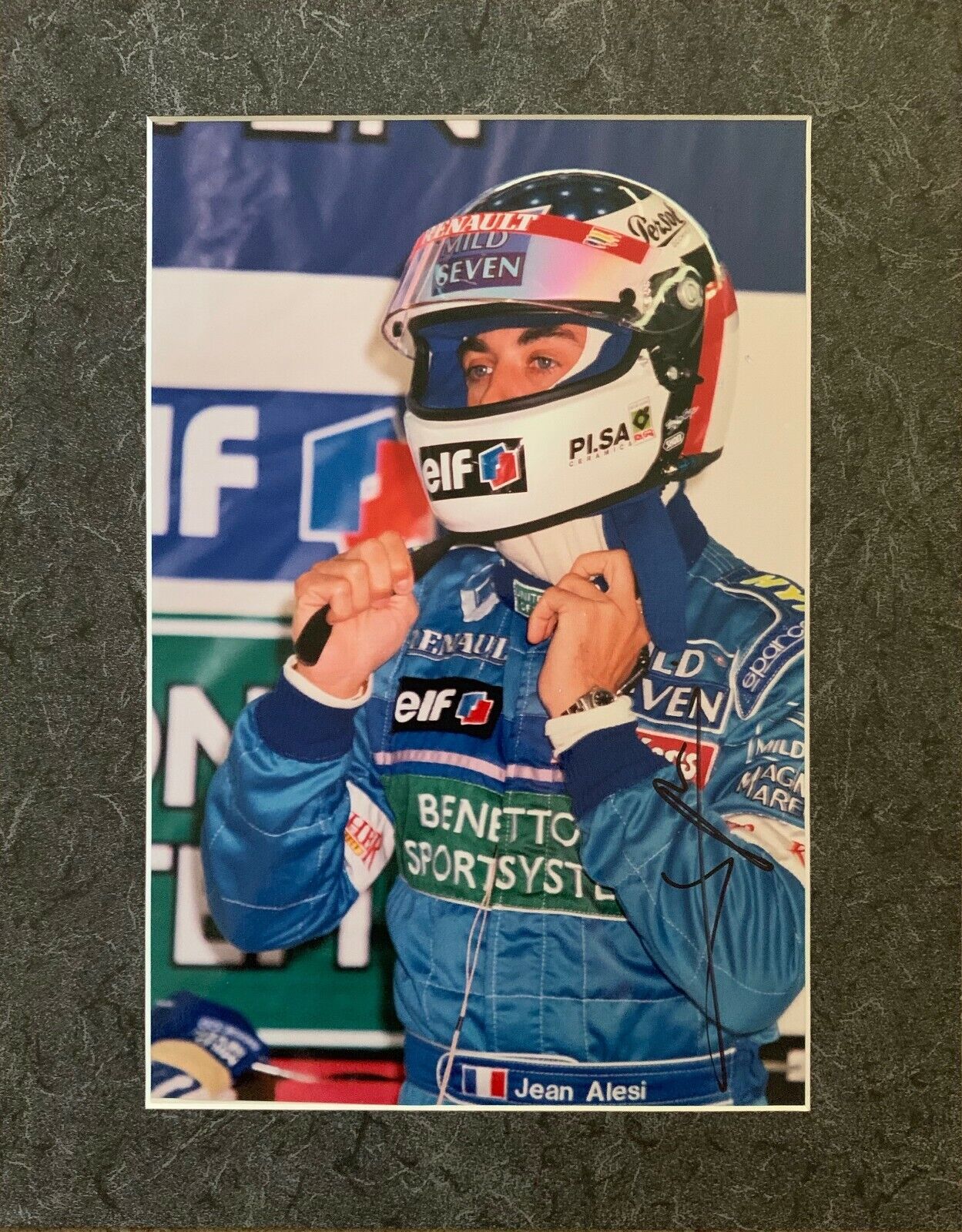 Jean Alesi Hand Signed 12x8 Photo Poster painting Formula 1 - Mild Seven Benetton Renault F1.