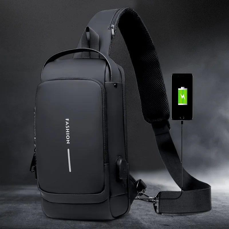 New Carbon Fiber Streamline Anti-Theft Sling Bag