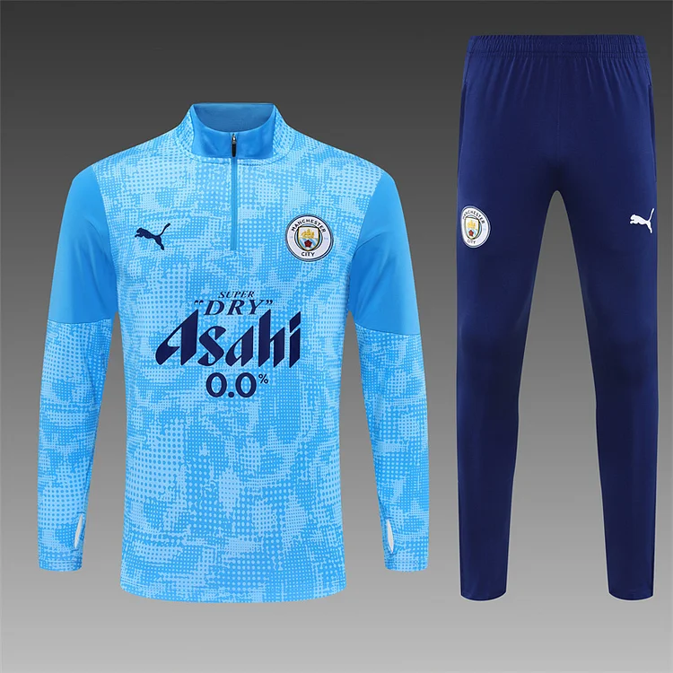 25/26 Manchester City light blue long-sleeved training suit