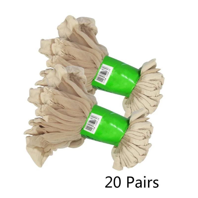 10 /20Pairs Summer bamboo female Short Socks Women's socks Thin Crystal Transparent Silk Socks  Girl Ankle Sox 2020