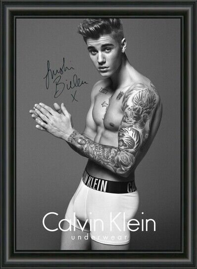 JUSTIN BIEBER - A4 SIGNED Photo Poster painting POSTER - HIGH GLOSS PRINT -  POSTAGE