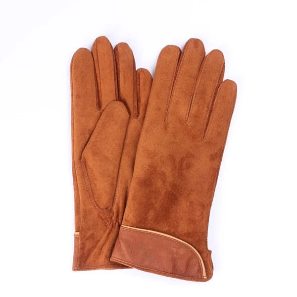 Brand New Fashion Women Genuine Suede Leather Fleece Gloves Winter Women Leather Gloves Female Lady Driving Leather Gloves